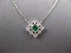 SMALL .18CT DIAMOND & AAA EMERALD 14KT WHITE GOLD PRINCESS SQUARE FUN NECKLACE