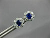 ESTATE 1.35CT DIAMOND & AAA SAPPHIRE 18KT WHITE GOLD 3D CLASSIC FLOWER EARRINGS