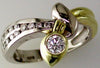 ESTATE .50CT DIAMOND 14KT 2 TONE GOLD 3D CLASSIC SOLITAIRE BEZEL ARROW LOVE RING