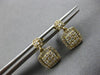 ESTATE .62CT DIAMOND 14KT YELLOW GOLD 3D CLUSTER SQUARE FUN HANGING EARRINGS