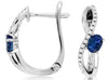 .42CT DIAMOND & AAA TANZANITE 14KT WHITE GOLD 3D OVAL & ROUND HANGING EARRINGS