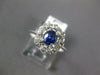 ANTIQUE .52CT DIAMOND & AAA SAPPHIRE 18K WHITE GOLD OVAL & ROUND FLOWER FUN RING