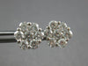 ESTATE LARGE 1.50CT DIAMOND 14KT WHITE GOLD FLOWER INVISIBLE SCREWBACK EARRINGS