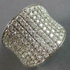 ESTATE EXTRA LARGE 3.26CT DIAMOND 18K WHITE GOLD MULTI ROW PAVE ANNIVERSARY RING