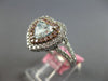 LARGE GIA 1.73CT WHITE PINK & BLUE DIAMOND 18KT WHITE GOLD HALO ENGAGEMENT RING