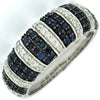 WIDE 1.03CT DIAMOND & AAA SAPPHIRE 14KT WHITE GOLD 3D MULTI ROW ANNIVERSARY RING