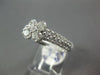 ESTATE 1.29CT DIAMOND 14KT WHITE GOLD 3D CLASSIC FLOWER 4 LEAF CLOVER LOVE RING