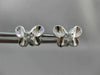 ANTIQUE .16CT DIAMOND BUTTERFLY 3D 18KT WHITE GOLD EARRINGS ELEGANT!! #9672