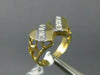 ESTATE .10CT DIAMOND 14KT WHITE & YELLOW GOLD 3D DOUBLE HEART LOVE RING #24478