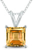 ESTATE 1.0CT AAA CITRINE 14KT WHITE GOLD 3D SOLITAIRE FLOATING PENDANT