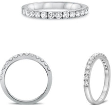 .46CT DIAMOND 14KT WHITE GOLD 3D ROUND CLASSIC LUCIDA WEDDING ANNIVERSARY RING