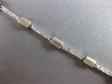 .50CT DIAMOND 14KT WHITE GOLD 3D MATTE & SHINY RECTANGULAR FUN TENNIS BRACELET