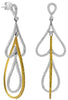 1.77CT WHITE & FANCY YELLOW DIAMOND 18K 2 TONE GOLD 3D DOUBLE HEART FUN EARRINGS