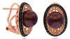 LARGE .65CT BLACK DIAMOND & AAA BROWN SOUTH SEA PEARL 14KT YELLOW GOLD EARRINGS