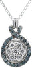 .38CT WHITE & BLACK DIAMOND 14KT WHITE GOLD CIRCULAR INFINITY FLOATING PENDANT