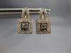 .35CT WHITE & MOCHA DIAMOND 14K WHITE & ROSE GOLD 3D FILIGREE HANGING EARRINGS