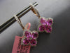 ESTATE LARGE 4.16CT DIAMOND & AAA PINK SAPPHIRE 14KT ROSE GOLD 3D OVAL & ROUND EARRINGS