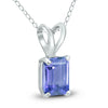 .30CT AAA TANZANITE 14KT WHITE GOLD 3D SOLITAIRE EMERALD CUT FLOATING PENDANT