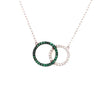 .39CT DIAMOND & AAA EMERALD 18KT WHITE GOLD CIRCULAR LOVE KNOT FUN LOVE NECKLACE