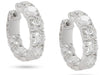 WIDE 7.35CT DIAMOND 18KT WHITE GOLD 3D INSIDE OUT HOOP HUGGIE HANGING EARRINGS