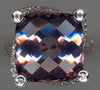 LARGE 10.38CT DIAMOND & AAA AMETHYST 14KT WHITE GOLD CUSHION & ROUND ETOILE RING