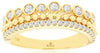ESTATE .40CT DIAMOND 14KT YELLOW GOLD 3D ROUND BEZEL & PRONG BEADED FUN RING
