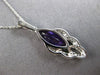 ESTATE 1.03CT DIAMOND & AAA AMETHYST 14K WHITE GOLD TEAR DROP FLOATING PENDANT