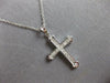 ESTATE .44CT DIAMOND 18KT WHITE GOLD 3D PRINCESS & ROUND CROSS FLOATING PENDANT