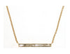 ESTATE .14CT DIAMOND 14KT YELLOW GOLD 3D BAGUETTE CHANNEL SIDEWAY BAR NECKLACE