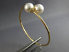 ESTATE .20CT DIAMOND & AAA SOUTH SEA PEARL 18KT YELLOW GOLD LOVE BANGLE BRACELET