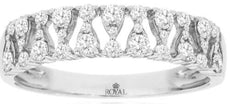 .43CT DIAMOND 14K WHITE GOLD 3D ROUND PEAR SHAPE DESIGN WEDDING ANNIVERSARY RING