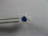 ESTATE .87CT DIAMOND & AAA SAPPHIRE 14KT WHITE GOLD ROUND FLOWER STUD EARRINGS