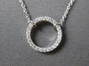 ESTATE .10CT DIAMOND 18KT WHITE GOLD 3D CLASSIC CIRCLE OF LIFE LOVE NECKLACE