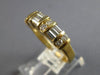 1CT DIAMOND 14KT YELLOW GOLD 3D ROUND & BAGUETTE 2 ROW WEDDING ANNIVERSARY RING