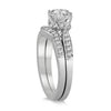 1.25CT DIAMOND 14KT WHITE GOLD 3D FILIGREE MILGRAIN ENGAGEMENT WEDDING RING SET