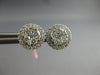 ESTATE .70CT DIAMOND 14KT WHITE GOLD 3D CLASSIC ROUND CLUSTER HALO STUD EARRINGS