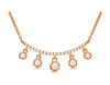 ESTATE .33CT DIAMOND 14KT ROSE GOLD 3D BAR BEZEL CHANDELIER 5 STONE FUN NECKLACE