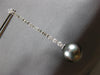 ESTATE LARGE 1.37CT DIAMOND & AAA TAHITIAN PEARL 18K WHITE GOLD HANGING EARRINGS