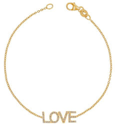 ESTATE .18CT DIAMOND 14KT YELLOW GOLD 3D CLASSIC ROUND LOVE FUN BRACELET