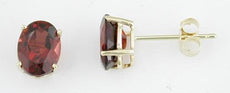 ESTATE 2.80CT AAA GARNET 14KT YELLOW GOLD 3D CLASSIC OVAL FUN LOVE STUD EARRINGS