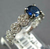 1.33CT DIAMOND & AAA SAPPHIRE 14KT WHITE GOLD ROUND MULTI FLOWER ENGAGEMENT RING