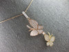 ESTATE LARGE .40CT DIAMOND 14K TRI COLOR GOLD 3D DOUBLE BUTTERFLY PENDANT #27679