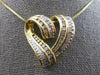 ESTATE EXTRA LARGE 1.26CT DIAMOND 14K YELLOW GOLD 3D HEART LOVE FLOATING PENDANT