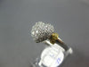 ESTATE 1.31CT WHITE & FANCY YELLOW DIAMOND 14K 2 TONE GOLD PUFF HEART SHAPE RING