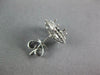 LARGE .48CT DIAMOND 18KT WHITE GOLD 4 PRONG DOUBLE HALO SEMI MOUNT STUD EARRINGS