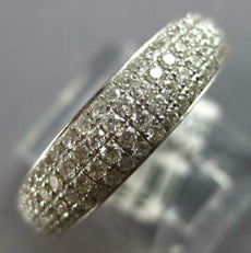 .81CT DIAMOND 18KT WHITE GOLD 3D PAVE MULTI ROW SEMI ETERNITY ANNIVERSARY RING