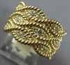 WIDE .67CT DIAMOND 14KT YELLOW GOLD MULTI LEAF MULTI ROW 3/4 ETERNITY LOVE RING
