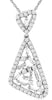 .63CT DIAMOND 14KT WHITE GOLD 3D CLUSTER TRIANGULAR HEART SHAPE FLOATING PENDANT