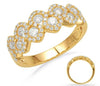 ESTATE .62CT DIAMOND 14KT YELLOW GOLD 3D CLASSiC 2 ROW DOUBLE WAVE FUN RING