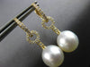 .29CT DIAMOND & AAA SOUTH SEA PEARL 18KT YELLOW GOLD LEVERBACK HANGING EARRINGS